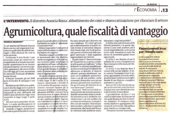 Agrumicoltura Fiscalità/Vantaggio